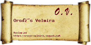 Orsós Velmira névjegykártya